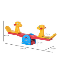 HOMCOM Kids Seesaw Safe Teeter Totter 2 Seats with Easy-Grip Handles