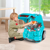HOMCOM Kids Truck Engine Toy Set with Horn Light Car Key for 3-5 Years Old Teal Green