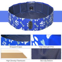 Pawhut Dog Swimming Pool Foldable Pet Bathing Shower Tub Padding Pool 80cm Small