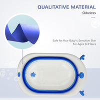 
              HOMCOM Foldable Baby Bath Tub Ergonomic with Temperature-Induced Water Plug BLUE
            
