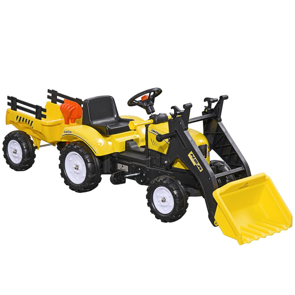 homcom pedal go kart HOMCOM Pedal Go Kart Ride on Excavator Wheels Tyres Kids Children Yell