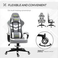 
              Vinsetto Racing Gaming Chair with Lumbar Support Headrest Gamer Office Chair Grey White
            