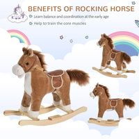 
              Kids Plush Rocking Horse w/ Moving Mouth Tail Sounds 18-36 Months Brown
            