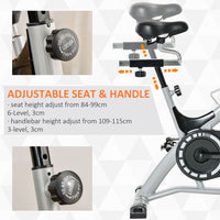 HOMCOM Cycling Exercise Bike LCD Monitor 15KG Flywheel Adjustable Seat & Handle