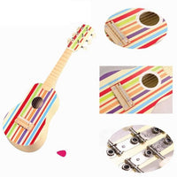 Lelin Wooden Striped Decor Guitar Children Musical Instrument Play Music 3+ Years