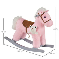 
              HOMCOM Kids Plush Ride-On Rocking Horse with Plush Toy Sound Handle Grip PINK
            