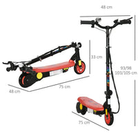 
              HOMCOM Folding Electric Scooter E-Scooter with LED Headlight for Ages 7-14 Years Red
            