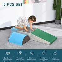 
              HOMCOM 5 Piece Soft Safe Foam Playset Climb and Crawl Activity Toy for Toddler
            