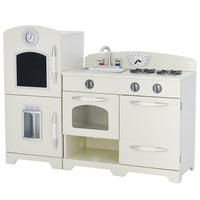 
              Teamson Kids White Wooden Toy Kitchen with Fridge Freezer and Oven by TD-11413W
            