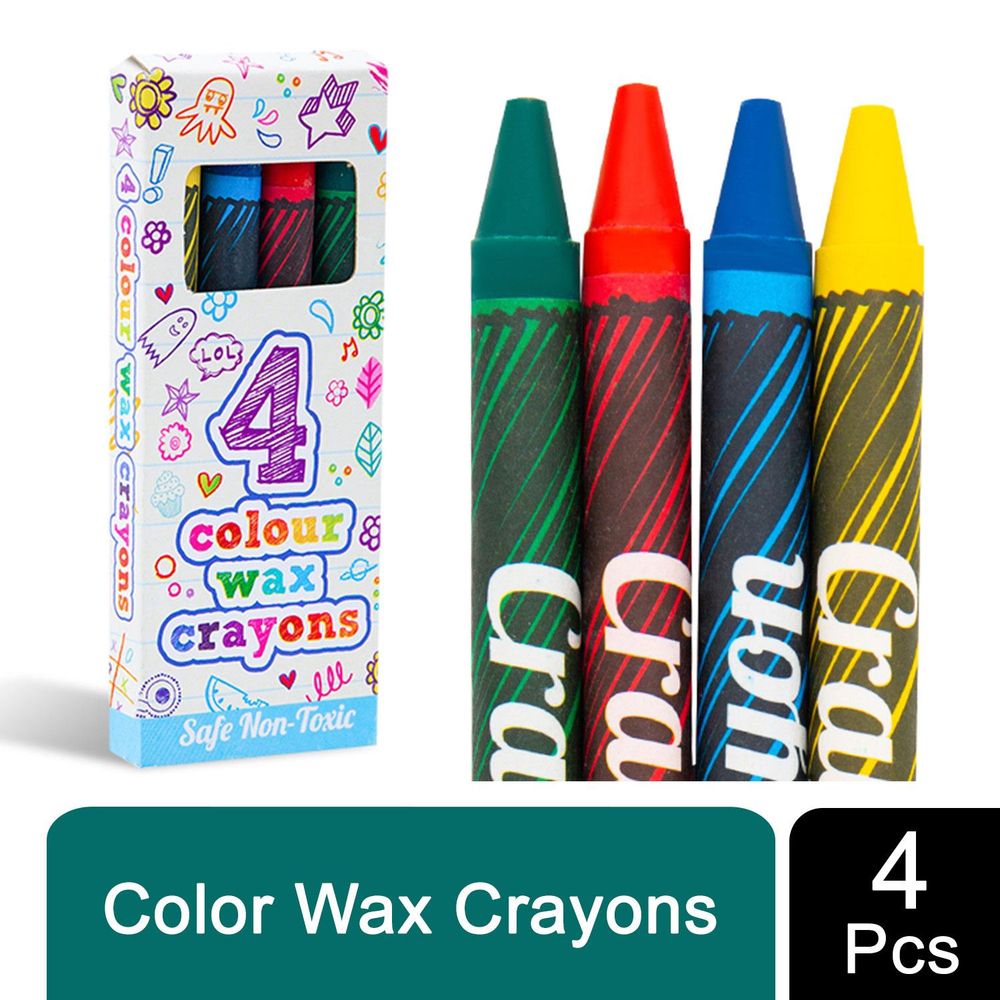 Henbrandt Safe and Non-Toxic 4 Mini Assorted Colours Childrens Wax Crayons