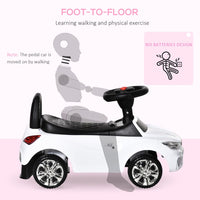 
              HOMCOM Ride on Car Baby Toddler Walker Foot to Floor Sliding Car Slider White
            