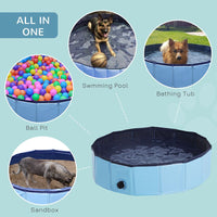 Pawhut Pet 80x20cm Swimming Pool Cat Dog Indoor Outdoor Bathing Foldable Inflate