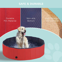 
              Pawhut Pet Pool 120x30cm Swimming Bath Portable Cat Dog Foldable Puppy Bathtub
            