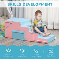 
              HOMCOM 2-piece Soft Play Set Baby Foam Climber Block Toy Toddler 1-3 Years
            