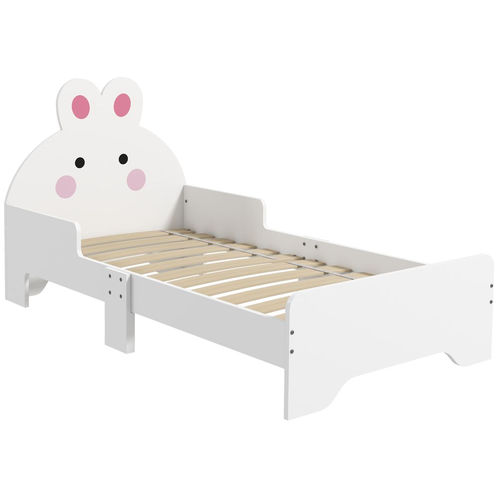 ZONEKIZ Toddler Bed Kids Bedroom Furniture Rabbit Design White