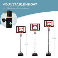 
              HOMCOM Portable Basketball Stand 160-210cm Adjustable Height Sturdy Rim Hoop Base Net
            