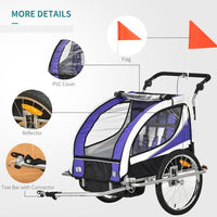 Child Bike Trailer Baby Bicycle Trailer for 2 Kids 360�� Rotatable LED