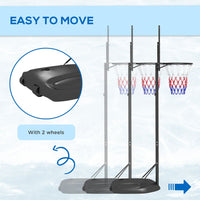 SPORTNOW 1.7-2.3m Basketball Hoop and Stand with Weighted Base Wheels Black