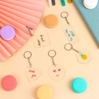 
              10pcs/set Acrylic Blanks Transparent Keychain Pendants Includes Circle Heart Square Rectangle Hexagon Shaped Star for DIY Crafts
            