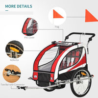 
              Child Bike Trailer Baby Bicycle Trailer for 2 Kids 360�� Rotatable LED
            