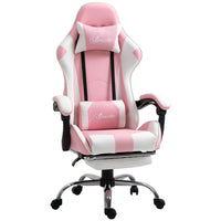 
              Vinsetto Racing Gaming Chair with Lumbar Support Home Office Desk Gamer Recliner Pink
            