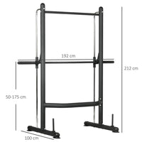 
              HOMCOM Adjustable Squat Rack with Pull Up Bar and Barbell Bar for Home Gym
            