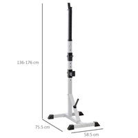 
              HOMCOM Adjust Pair of Barbell Squat Racks Stand Weight Lifting Bench Press Gym
            