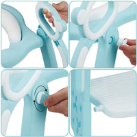 KEPLIN Toddler Toilet Training Seat Ladder with Sturdy Non-Slip Wide Step and Soft Cushion Blue