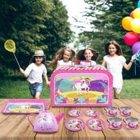 
              SOKA Unicorn 18 Pcs Metal Tea Set & Carry Case Toy for Kids Children Role Play
            