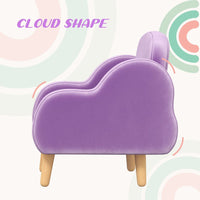 ZONEKIZ Cloud-Shaped Toddler Armchair Kids Mini Chair for Playroom Bedroom Purple
