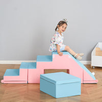HOMCOM 2-piece Soft Play Set Baby Foam Climber Block Toy Toddler 1-3 Years
