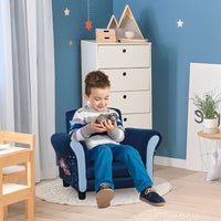 
              HOMCOM Child Armchair Kids Mini Sofa Chair with Armrest for 3-6 Years Old Blue
            