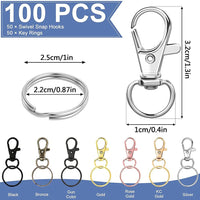 
              100pcs Gold Silver Keyring DIY Keychain Split Rings Keyfob Key Rings Key Chain Key Pendant Ring Stainless Steel Ring
            