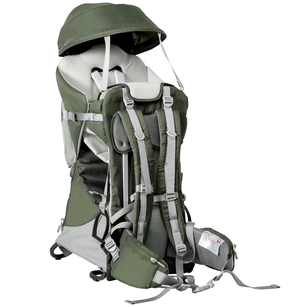 HOMCOM Toddler Hiking Backpack Carrier w/ Stand, Adjustable Waist Belt