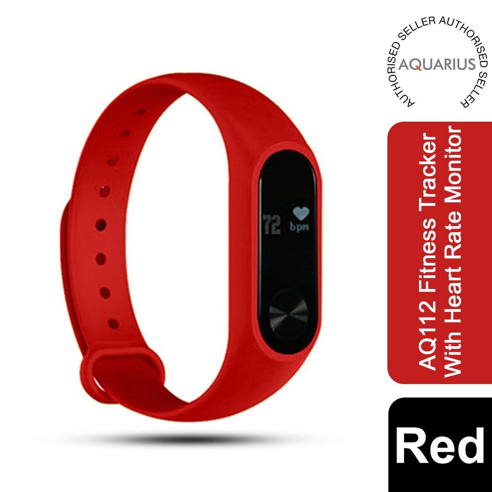 Aquarius AQ112 Fitness Tracker With Heart Rate Monitor, Red