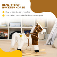 
              HOMCOM Rocking Horse with Music Sound Ride On Horse with Saddle for 3-6 Years
            