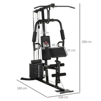 HOMCOM Multifunction Home Gym Machine with 45kg Weight Stack for Full Body Workout