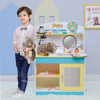 Teamson Kids Pets Spa Play Stand Toy Set & 16 Pretend Role Play Accessories TD-13636A