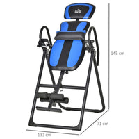 HOMCOM Foldable Gravity Inversion Table Fitness Bench with Soft Ankle Cushions