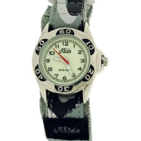 Relda Kids Nite-Glo Luminous Dial Grey Camouflage Army Easy Fasten Watch REL65