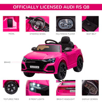 
              Audi RS Q8 6V Kids Electric Ride On Car Toy with Remote USB MP3 Bluetooth PINK
            