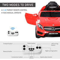 HOMCOM 6V Licensed Mercedes Benz Kids Ride On Car with Remote Light Music Red