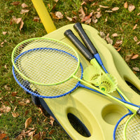 
              Foldable Badminton Net Set w/ 2 Pairs of Rackets 2 Nylon Shuttlecocks HOMCOM
            