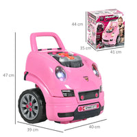 
              HOMCOM Kids Truck Engine Toy Set with Horn Light Car Key Age 3-5 Years Pink
            
