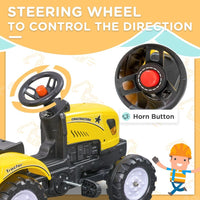 HOMCOM Pedal Go Kart Ride on Tractor with Shovel & Rake Four Wheels Child Toy