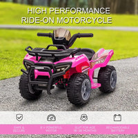 
              HOMCOM Kids Ride-on Four Wheeler ATV Car with Music for 18-36 months PINK
            