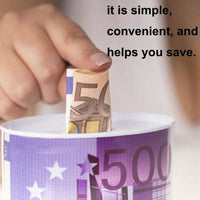 
              Euro Dollar Round Piggy Bank Metal Cylinder Money Box Children Craft Change Box Modern Simple Tinplate Piggy Bank
            