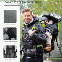 
              HOMCOM Baby Hiking Backpack Carrier Detachable Rain Cover for Toddlers BLACK
            