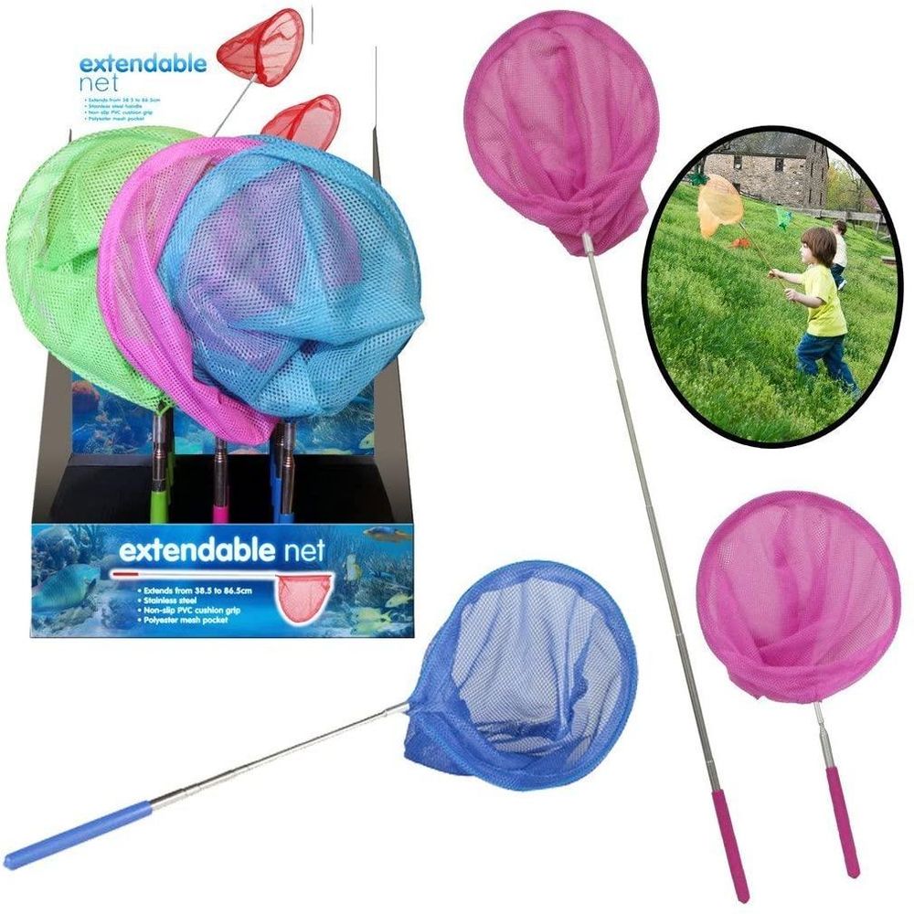 Kids Extendable Fishing Butterfly Bug Insect Net Telescopic Handle Garden Toy