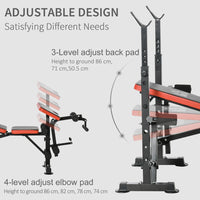 
              HOMCOM Multi-Function Adjustable Weight Training Bench Gym Fitness Lifting
            